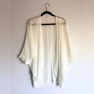 Women's Sheer Kimono Cardigan Draped Open Front Beach Summer Cover Up Blouse Top